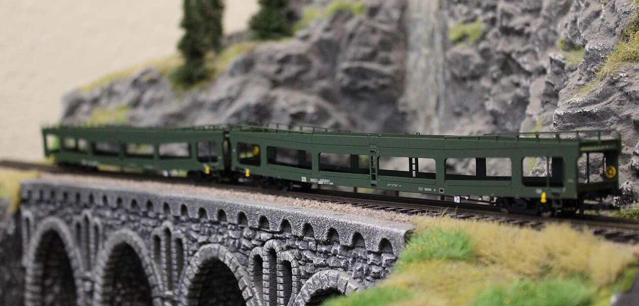 Tillig 01135 TT Autotransportwagen-Set der DR, bestehend aus zwei Autotransportwagen DDm