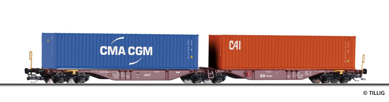Tillig 18080 TT Containertragwagen Sggmrss 578.0 der CD Cargo