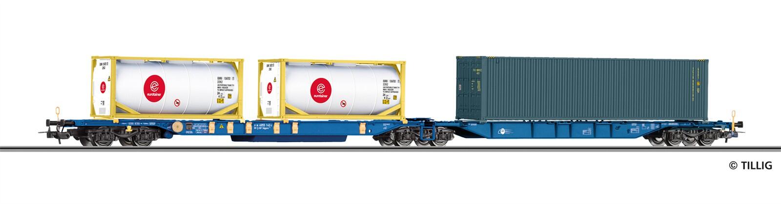 Tillig 77082 H0 Doppeltragwagen Sdggmrs 744 der Eisenbahn Gesellschaft Potsdam mbH (EGP)