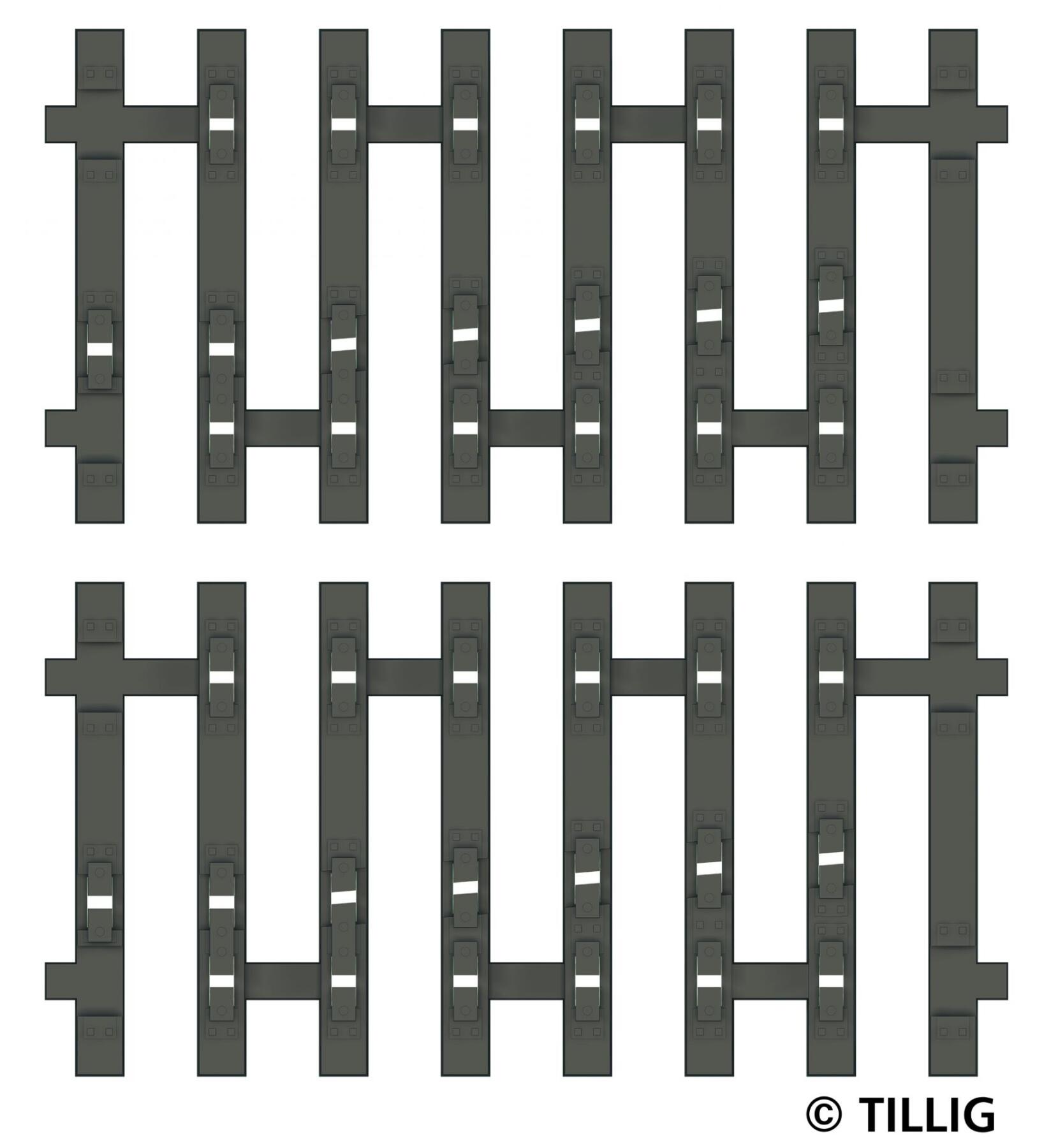 Tillig 83193 TT Flex-Schwellenband Zwangsgleis (einseitig) links 2 x 41,5 mm Endstück