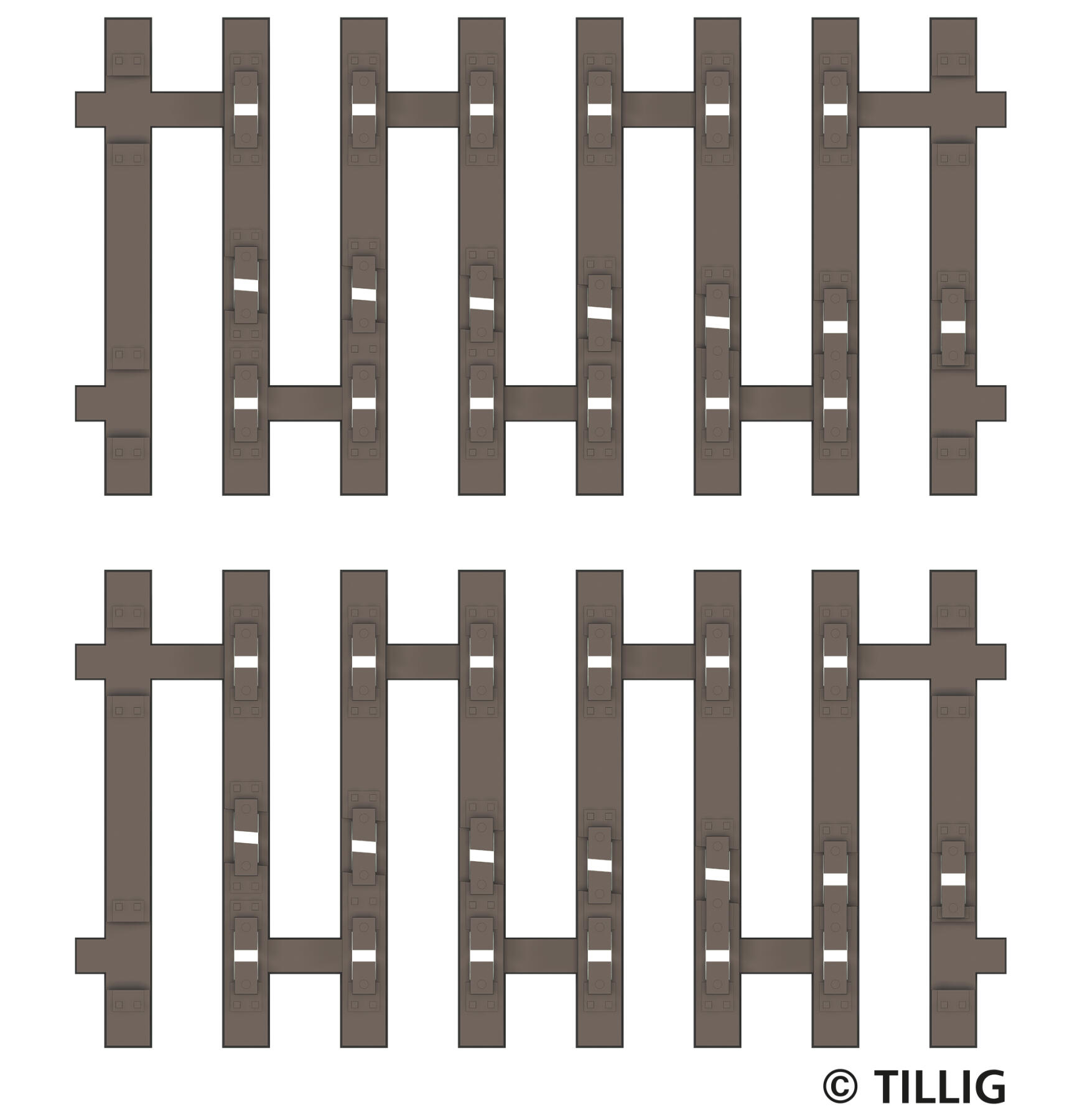 Tillig 83194 TT Flex-Schwellenband Zwangsgleis (einseitig) rechts 2 x 41,5mm Endstück