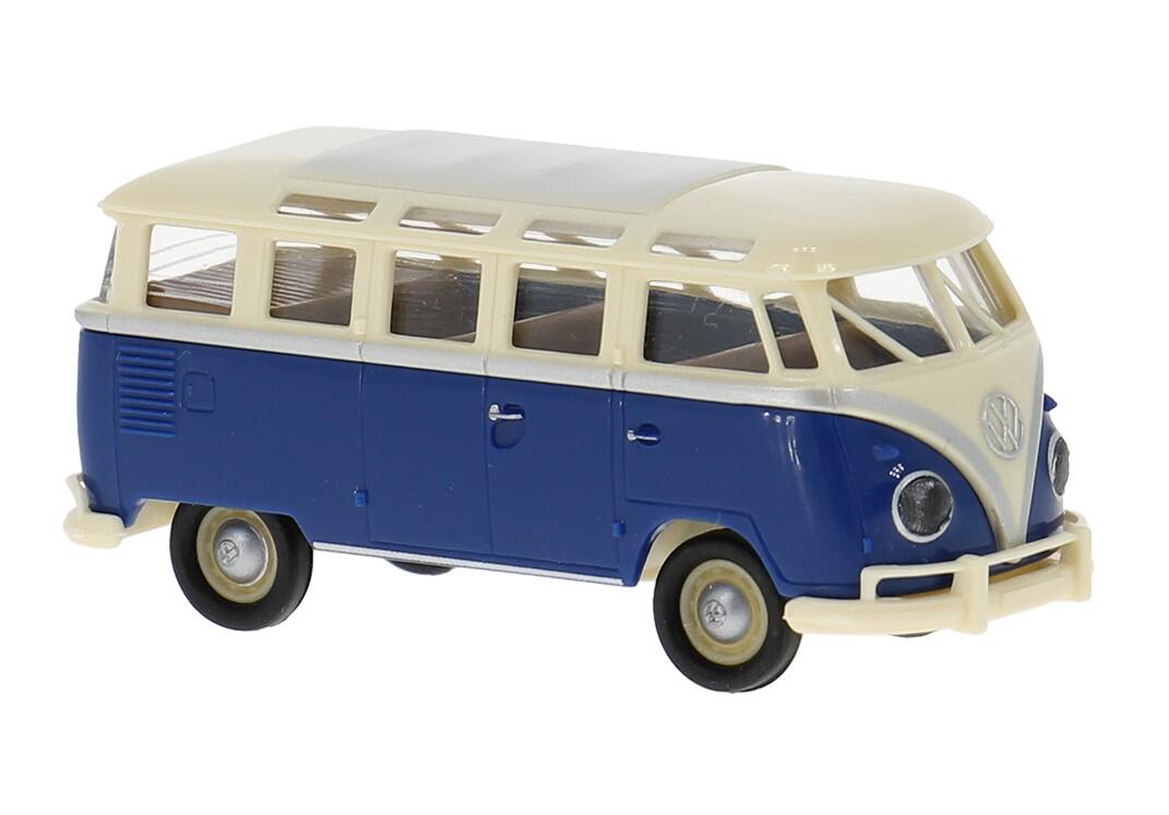 Brekina 31853 H0 VW T1b Samba in hellbeige/blau