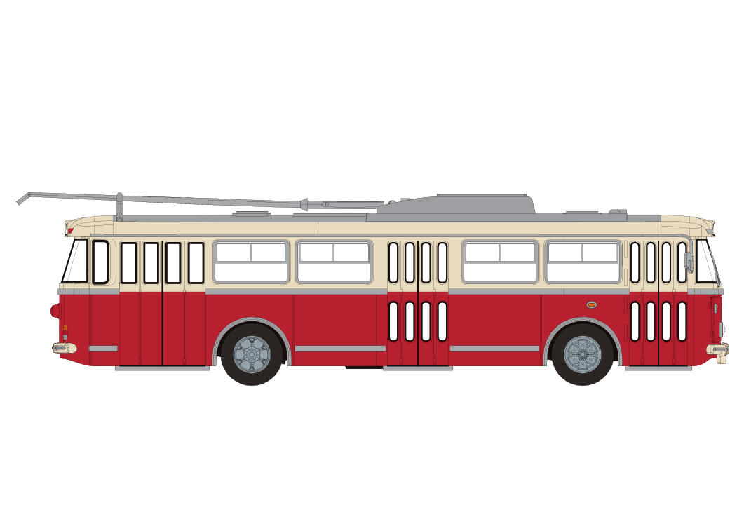 Brekina 61356 H0 Skoda Tr9 beige/rot