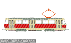 Brekina 64500 H0 Tatra Straßenbahn hellbeige/rot
