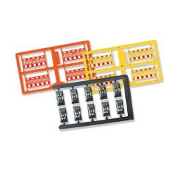 Busch 1108 H0 Schrankenzaun, orange/gelb