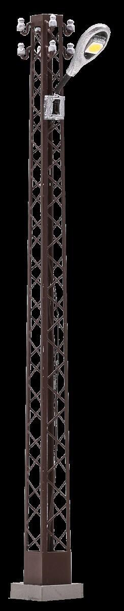 Busch 4185 H0 Rost Gittermastleuchte gelb oval