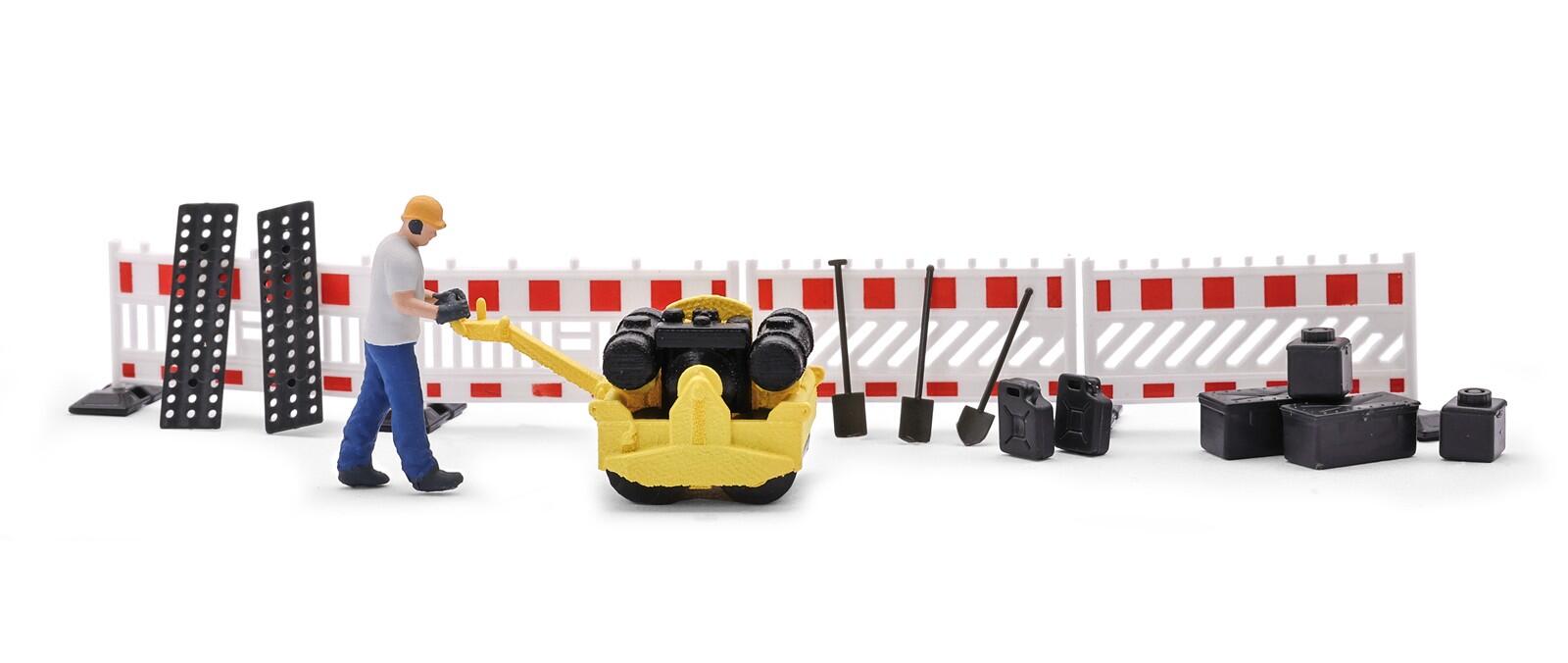 Busch 79898 H0 A-Set: Asphalt walzen