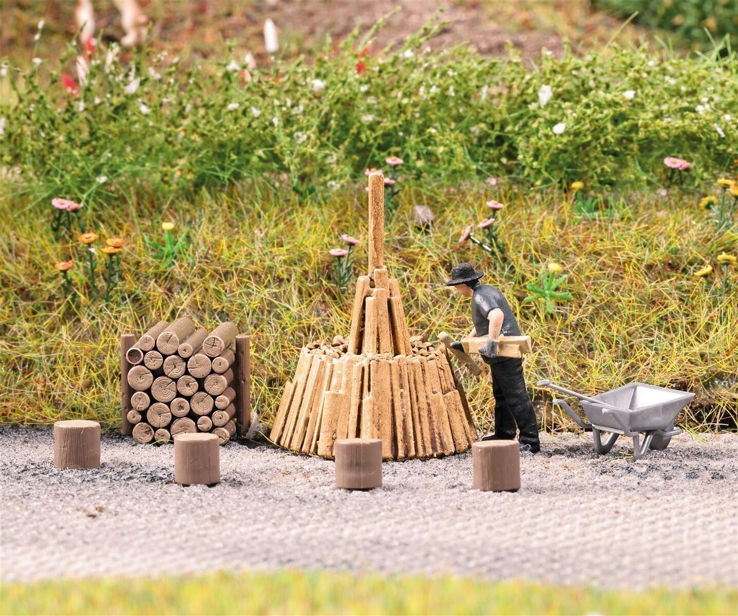 Busch 79941 H0 A-Set: Holz schichten