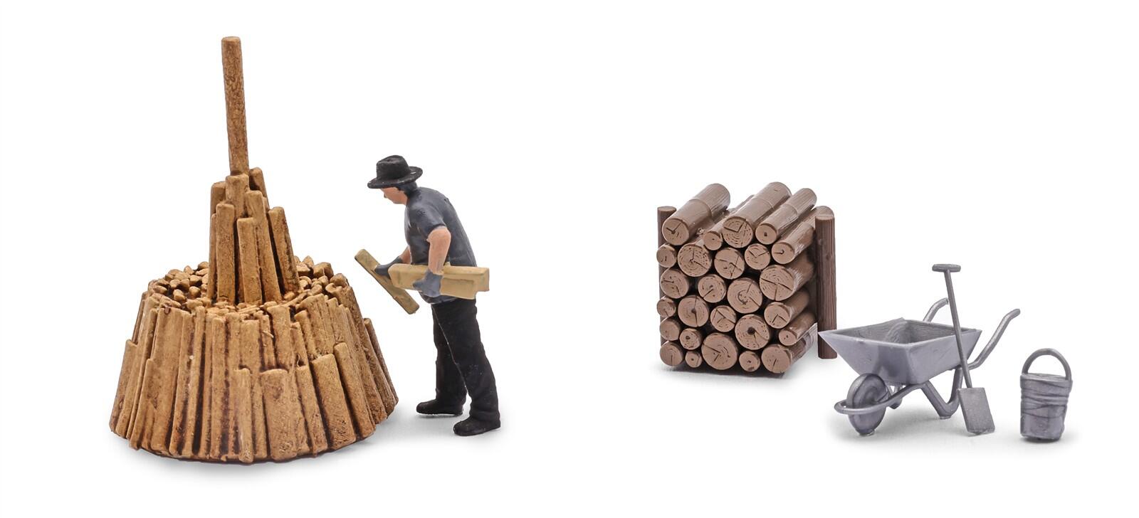 Busch 79941 H0 A-Set: Holz schichten