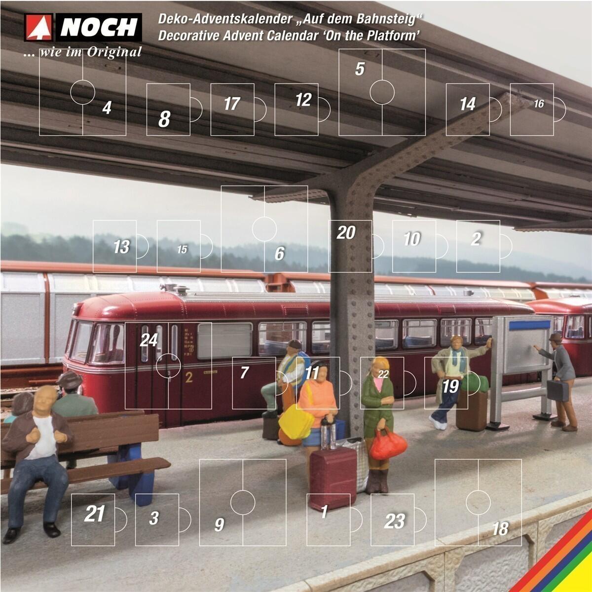 Noch 65593 H0 Deko-Adventskalender „Auf dem Bahnsteig“