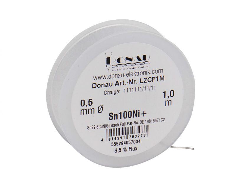 LZCF1M Lötzinn "CLEAR" Ø0,5 mm Sn100Ni+ Klappspule 1m
