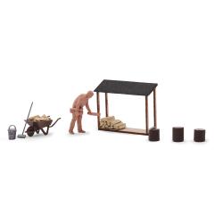 Busch 1869 H0 Holz stapeln H0