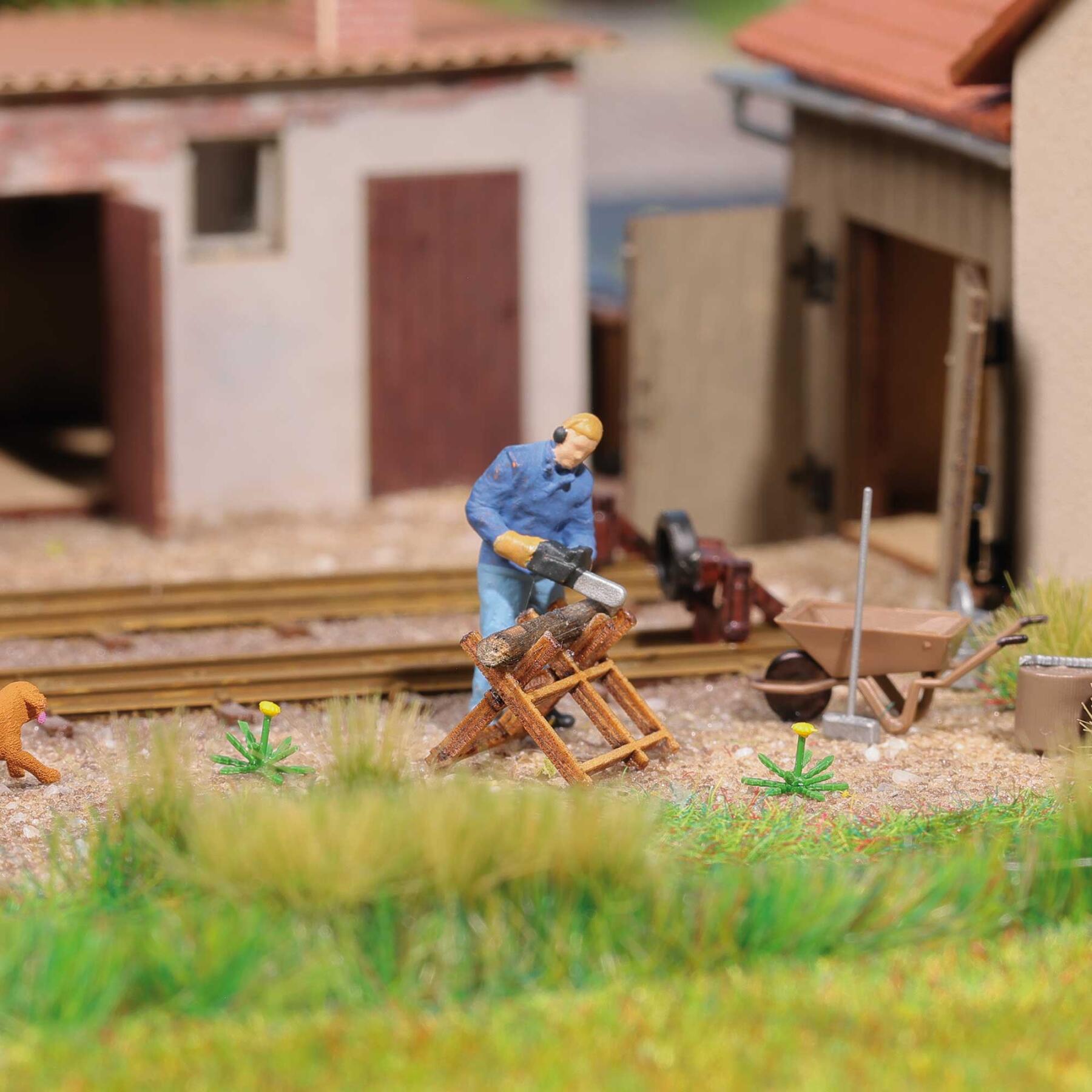 Busch 79887 H0 A-Set: Stammholz sägen H0