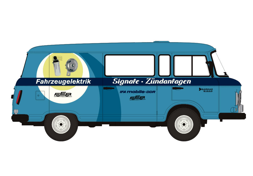 Brekina 30230 H0 Barkas B1000 Halbbus "IFA Fahrzeugelektrik"