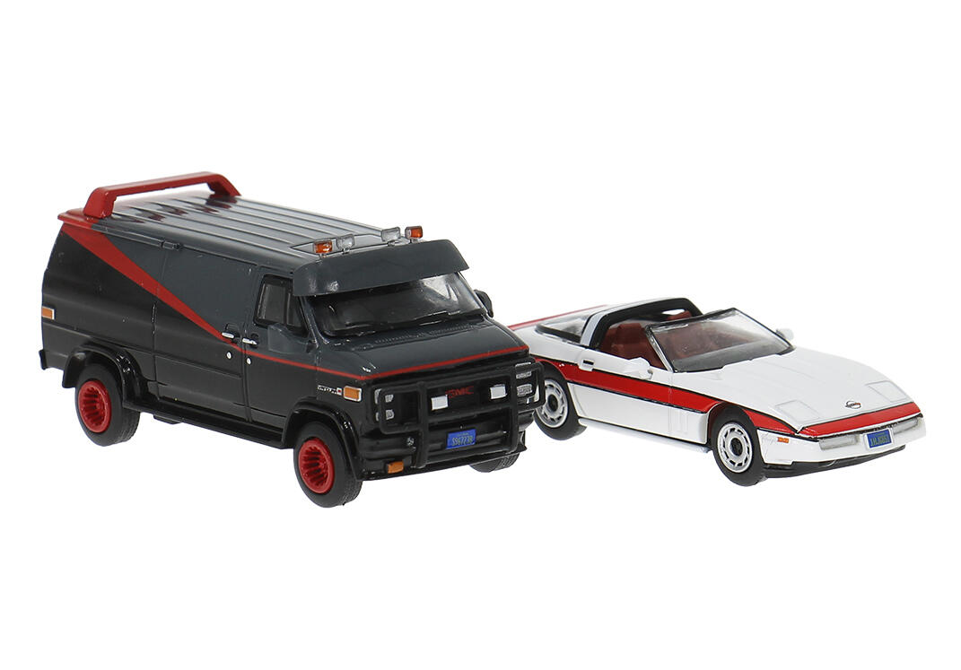 Brekina 90501 H0 Set mit GMC Vandura und Corvette C4 (PCX)