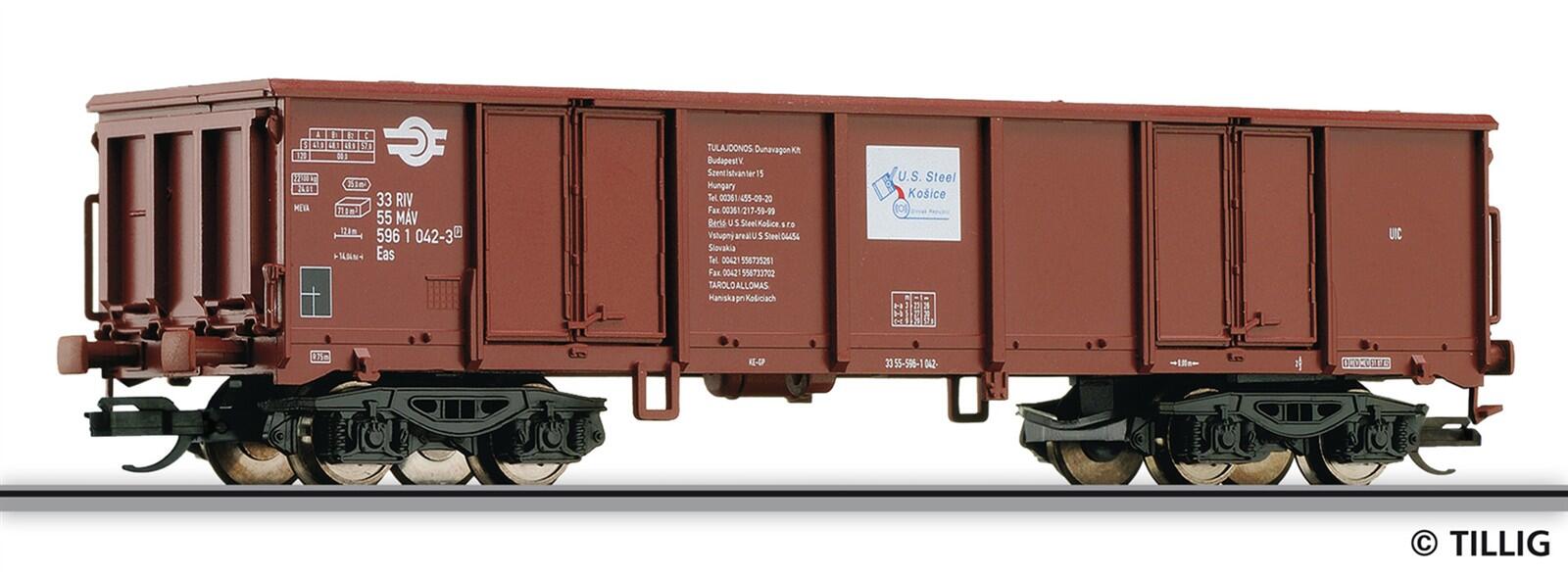 Tillig 502570 TT Offener Güterwagen Eas, "US Steel" der MAV, Ep. V (ex. 15234)