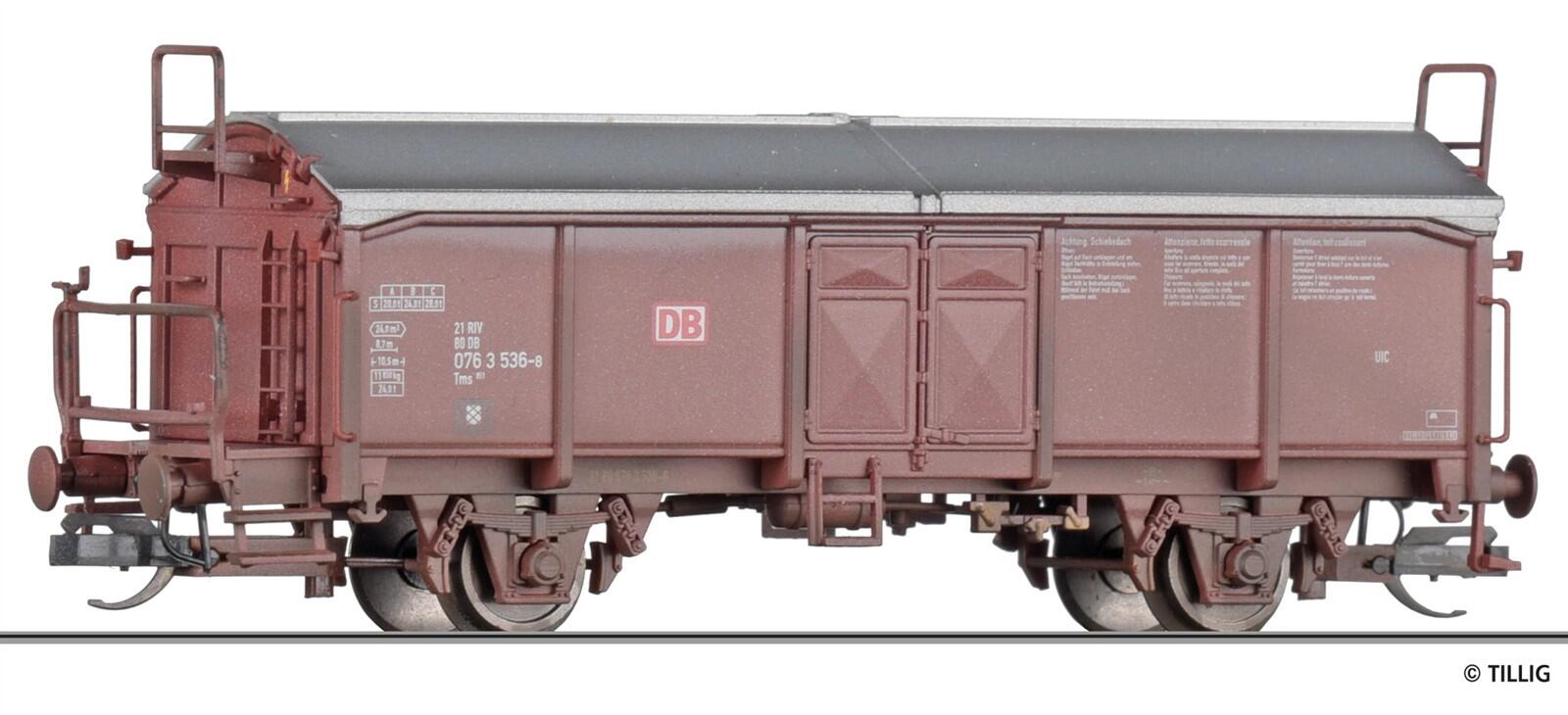 Tillig 502447 TT Schiebedachwagen Tms 851 der DB AG, Ep. V (gealtert) (ex. 17681)