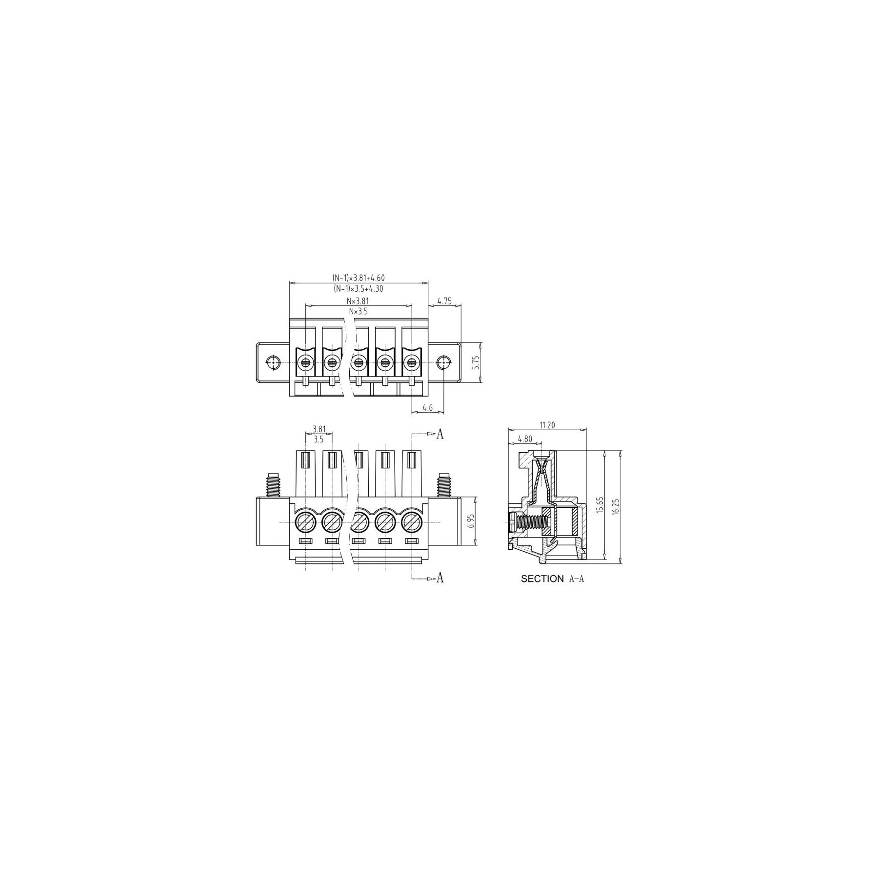 HNS381-05 - Steckverbinder 2-polig 0,08 - 1,5 mm²