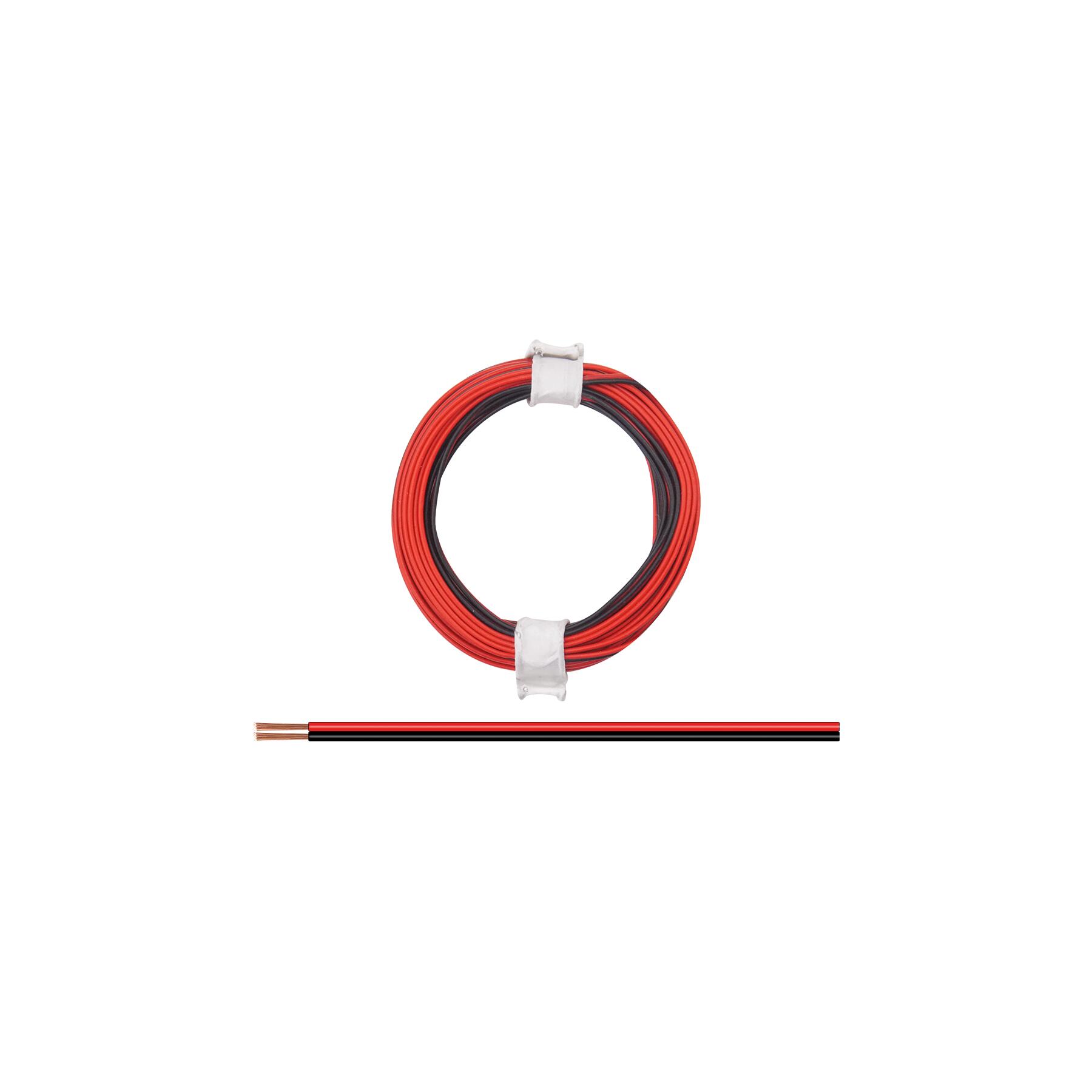 114-01 - Zwillingslitze 0,08 mm² / 5 m rot-schwarz