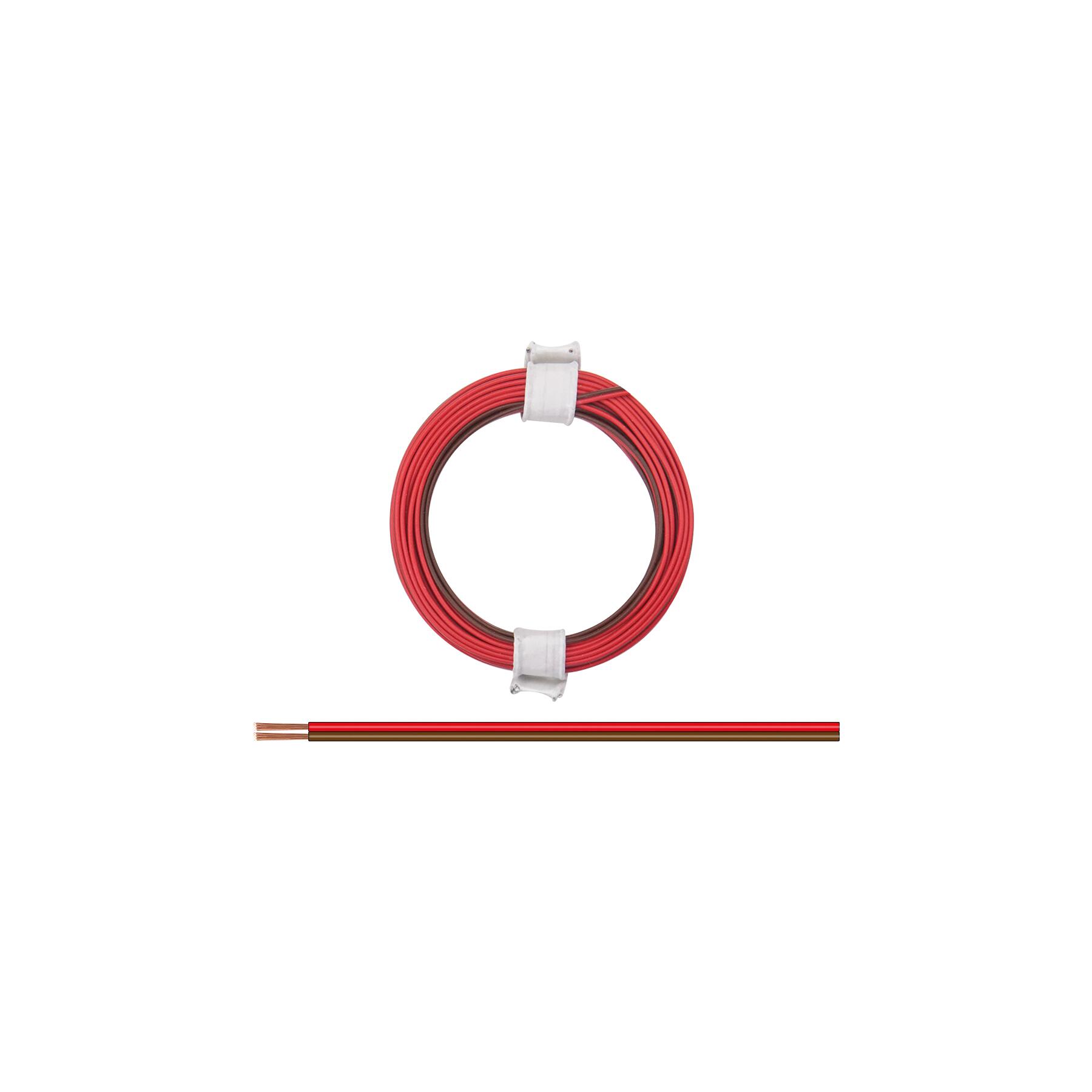 114-08 - Zwillingslitze 0,08 mm² / 5 m rot-braun