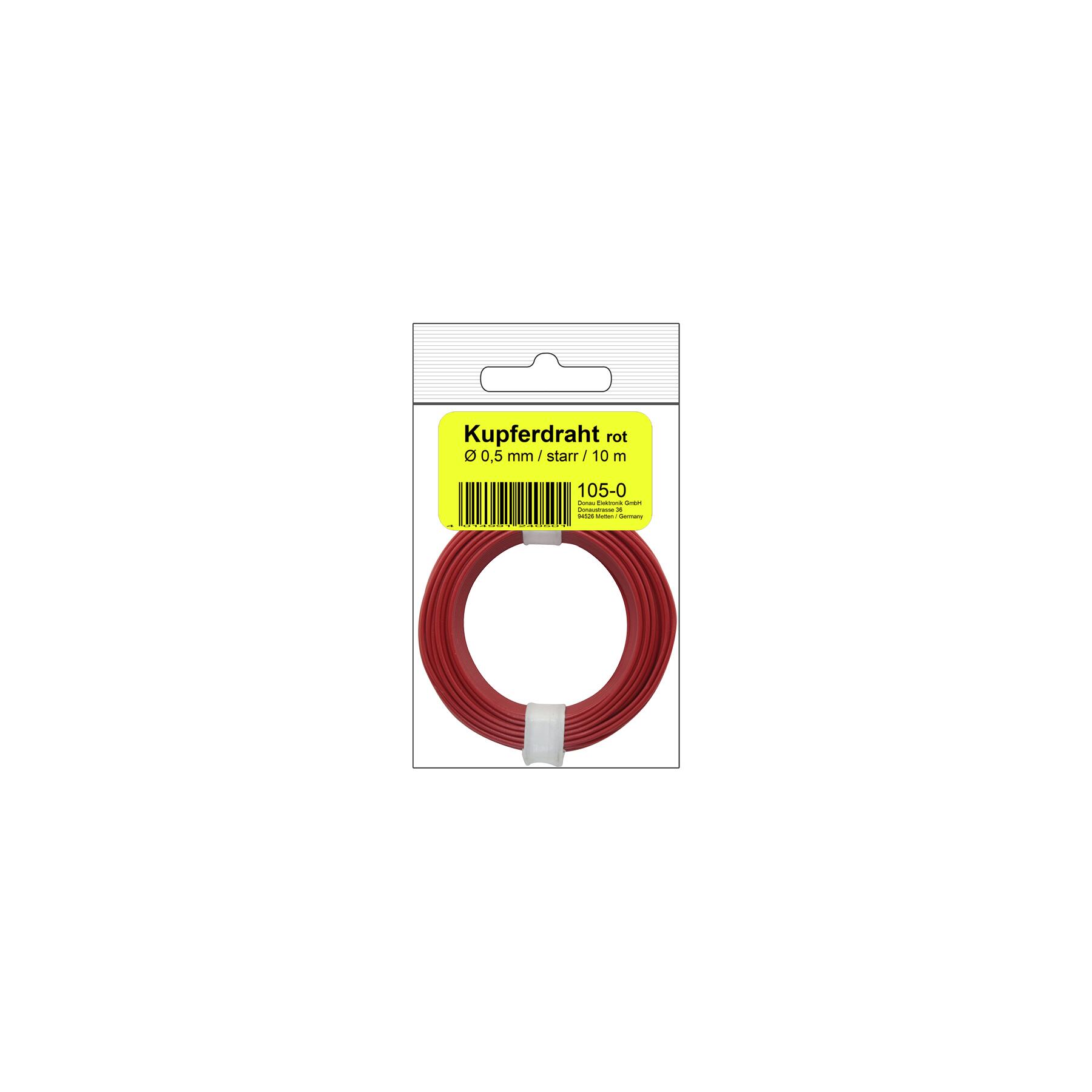 105-0SB - Kupferschalt Draht 0,5 mm / 10 m rot - in SB Beutel