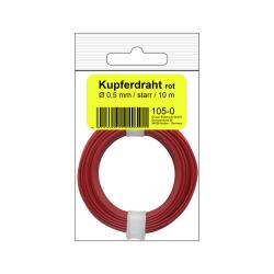 105-0SB - Kupferschalt Draht 0,5 mm / 10 m rot - in SB...