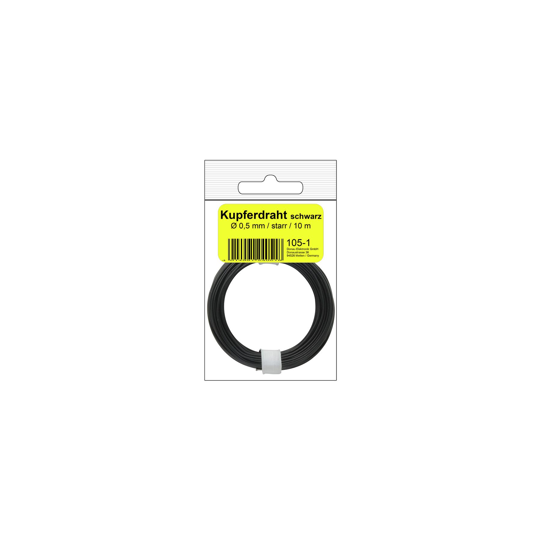 105-1SB - Kupferschalt Draht 0,5 mm / 10 m schwarz - in SB Beutel