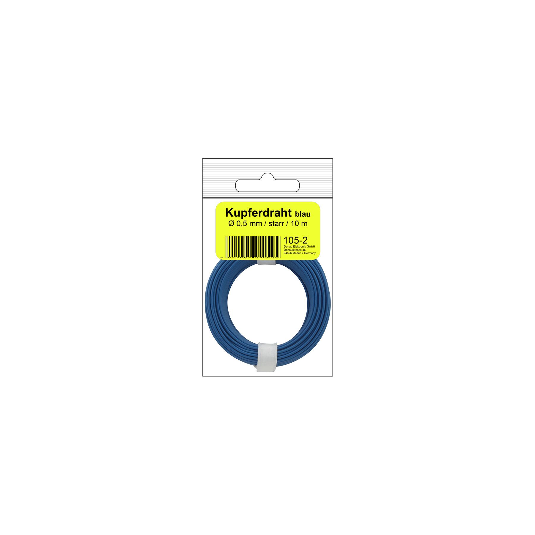 105-2SB - Kupferschalt Draht 0,5 mm / 10 m blau - in SB Beutel