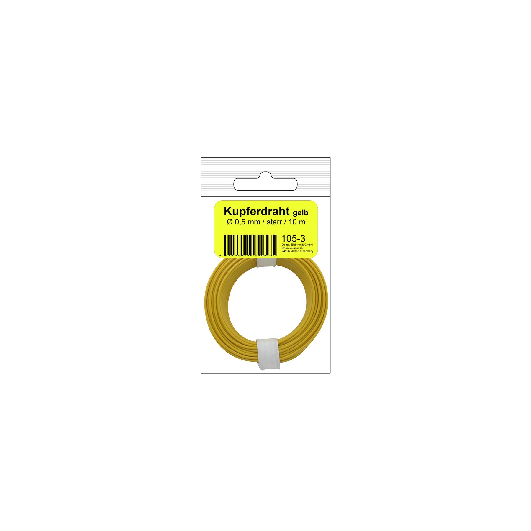 105-3SB - Kupferschalt Draht 0,5 mm / 10 m gelb - in SB Beutel
