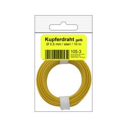 105-3SB - Kupferschalt Draht 0,5 mm / 10 m gelb - in SB...