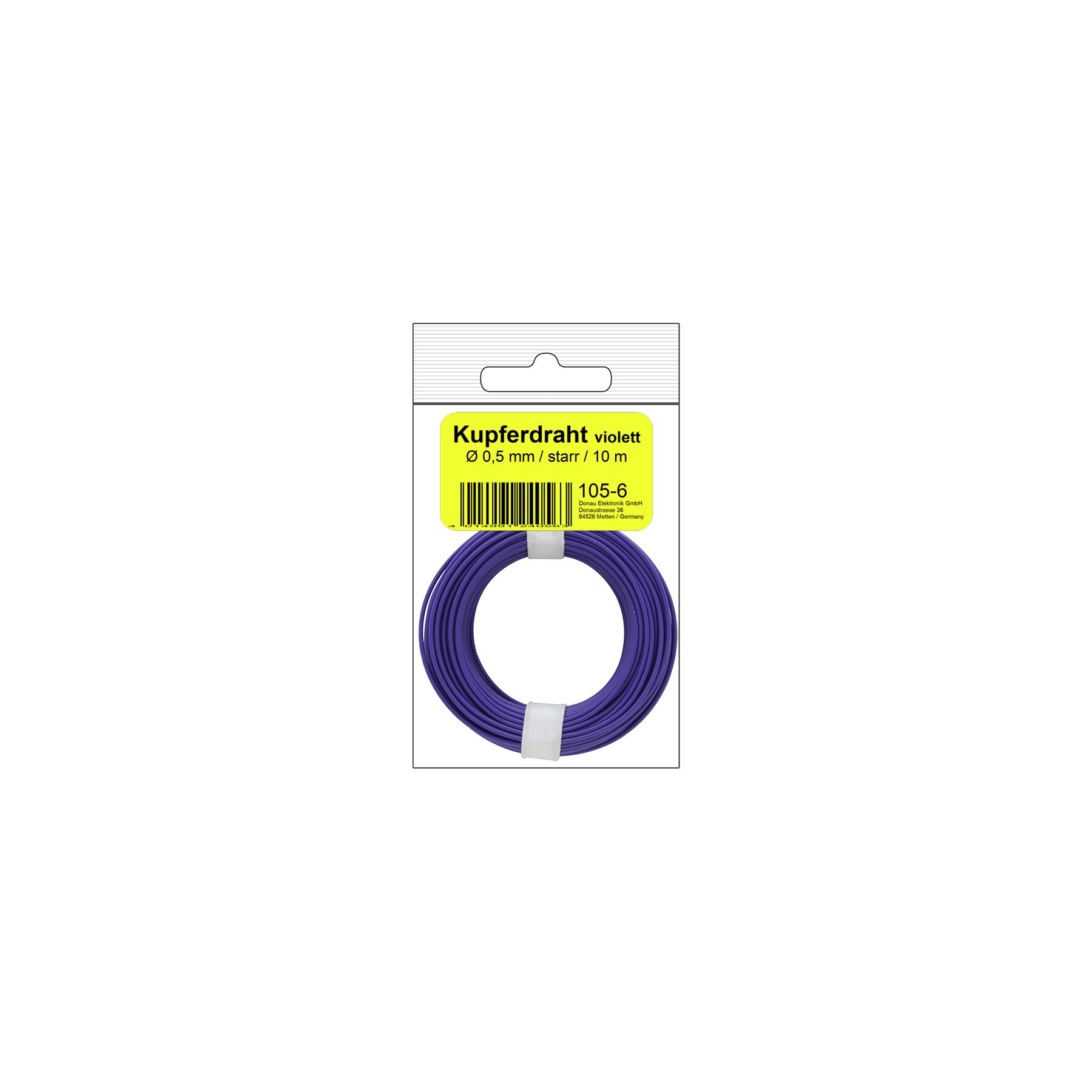 105-6SB - Kupferschalt Draht 0,5 mm / 10 m violett - in SB Beutel