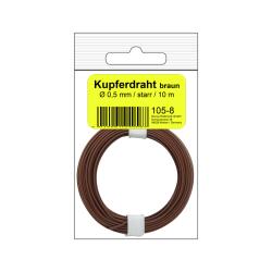 105-8SB - Kupferschalt Draht 0,5 mm / 10 m braun - in SB...