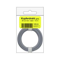 105-9SB - Kupferschalt Draht 0,5 mm / 10 m grau - in SB...
