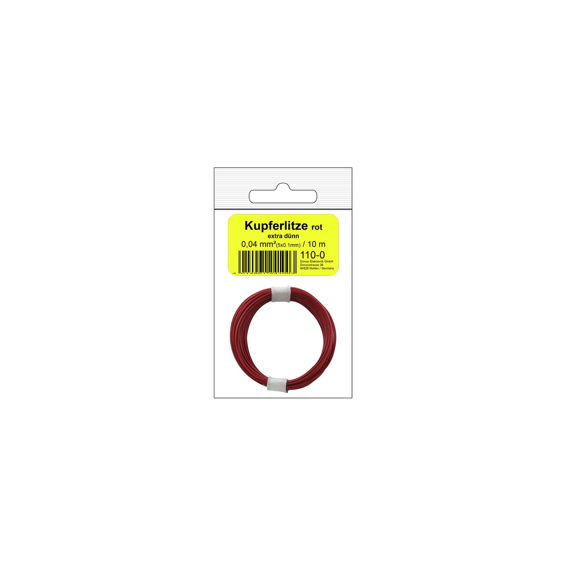 110-0SB - Kupferschalt Litze 0,04 mm² / 10 m rot - in SB Beutel