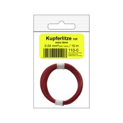 110-0SB - Kupferschalt Litze 0,04 mm² / 10 m rot -...