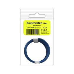 110-2SB - Kupferschalt Litze 0,04 mm² / 10 m blau -...