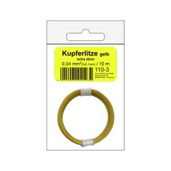 110-3SB - Kupferschalt Litze 0,04 mm² / 10 m gelb -...