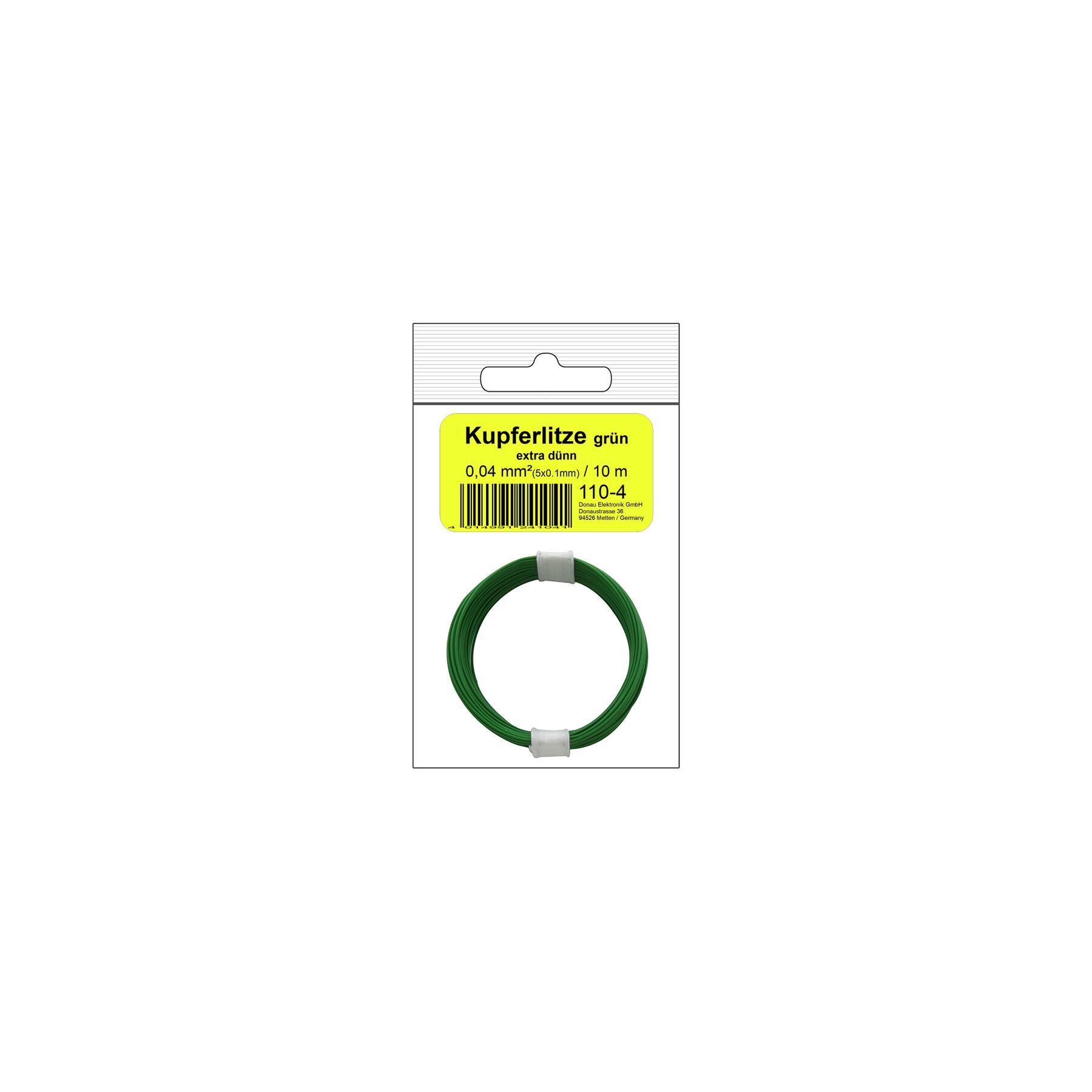 110-4SB - Kupferschalt Litze 0,04 mm² / 10 m grün - in SB Beutel