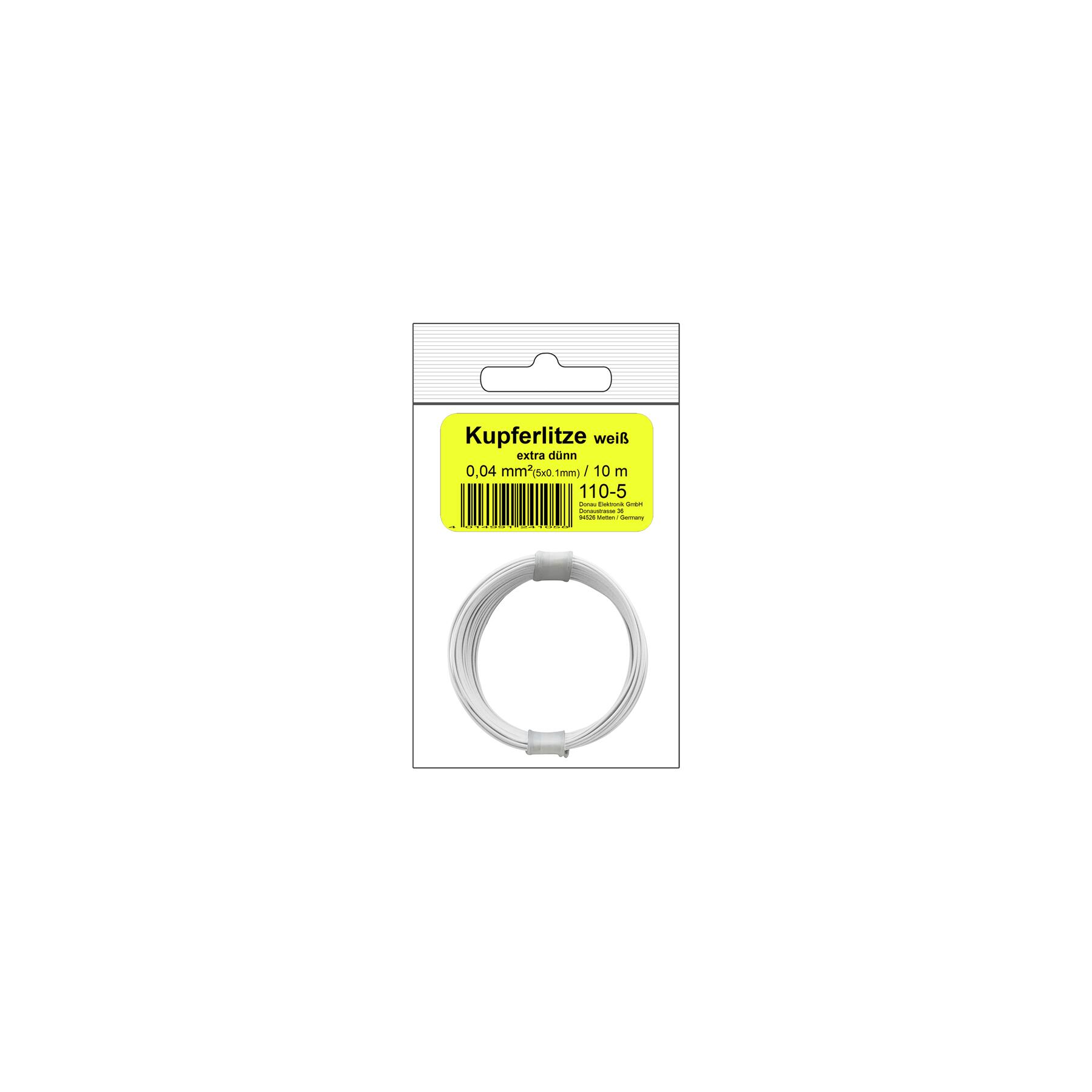 110-5SB - Kupferschalt Litze 0,04 mm² / 10 m weiß - in SB Beutel