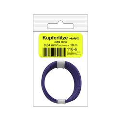 110-6SB - Kupferschalt Litze 0,04 mm² / 10 m violett...
