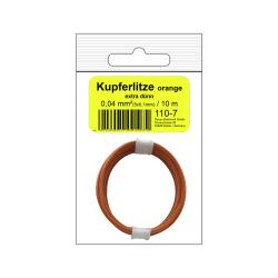 110-7SB - Kupferschalt Litze 0,04 mm² / 10 m orange...