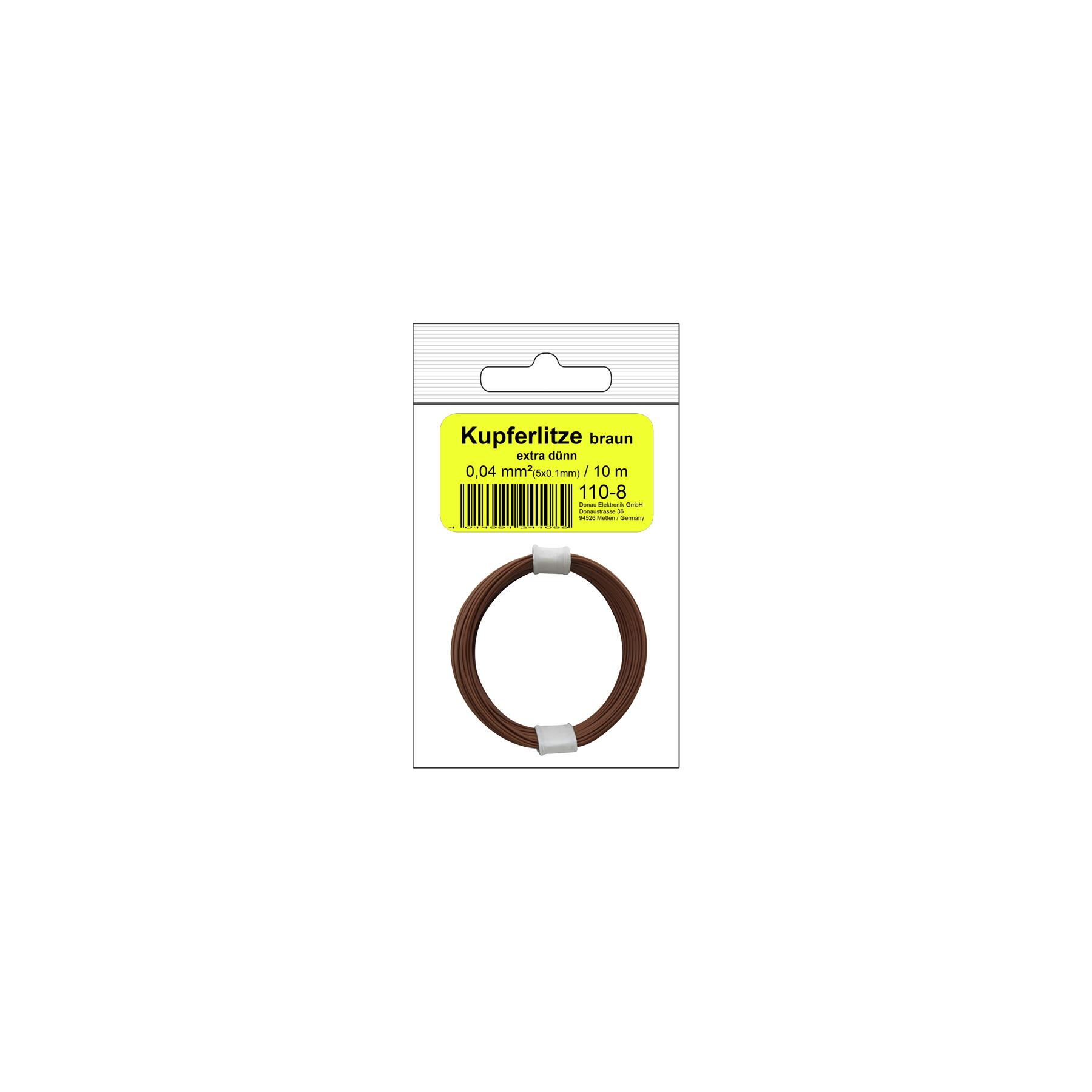 110-8SB - Kupferschalt Litze 0,04 mm² / 10 m braun - in SB Beutel