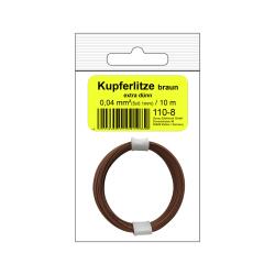 110-8SB - Kupferschalt Litze 0,04 mm² / 10 m braun -...