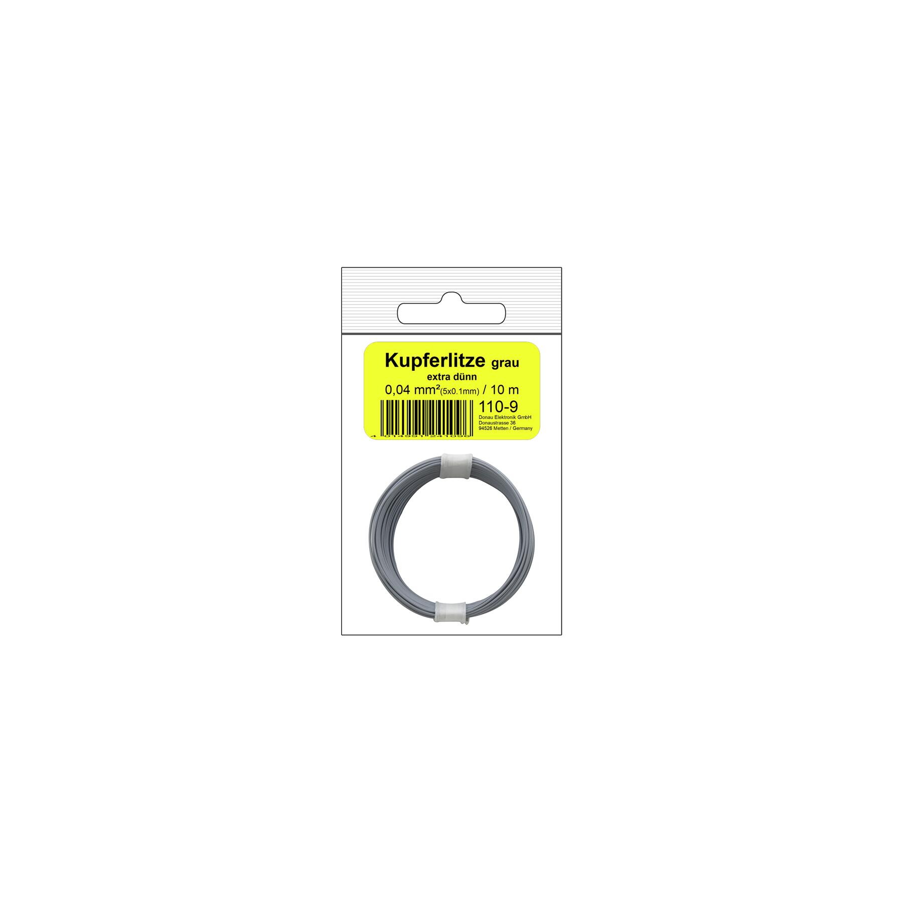 110-9SB - Kupferschalt Litze 0,04 mm² / 10 m grau - in SB Beutel