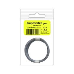 110-9SB - Kupferschalt Litze 0,04 mm² / 10 m grau -...