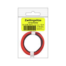 114-01SB - Zwillingslitze 0,08 mm² / 5 m rot-schwarz...