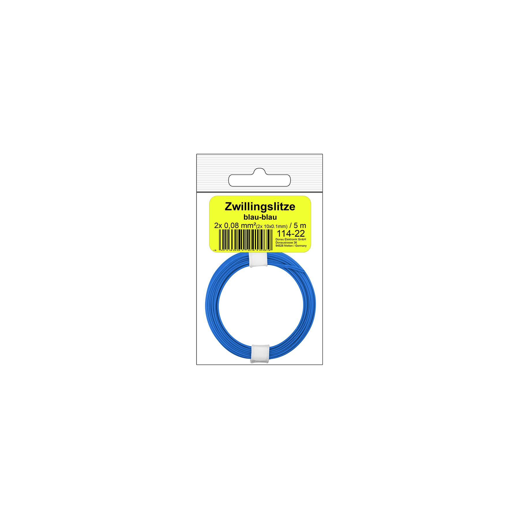 114-22SB - Zwillingslitze 0,08 mm² / 5 m blau-blau in SB