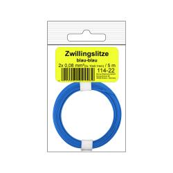 114-22SB - Zwillingslitze 0,08 mm² / 5 m blau-blau...