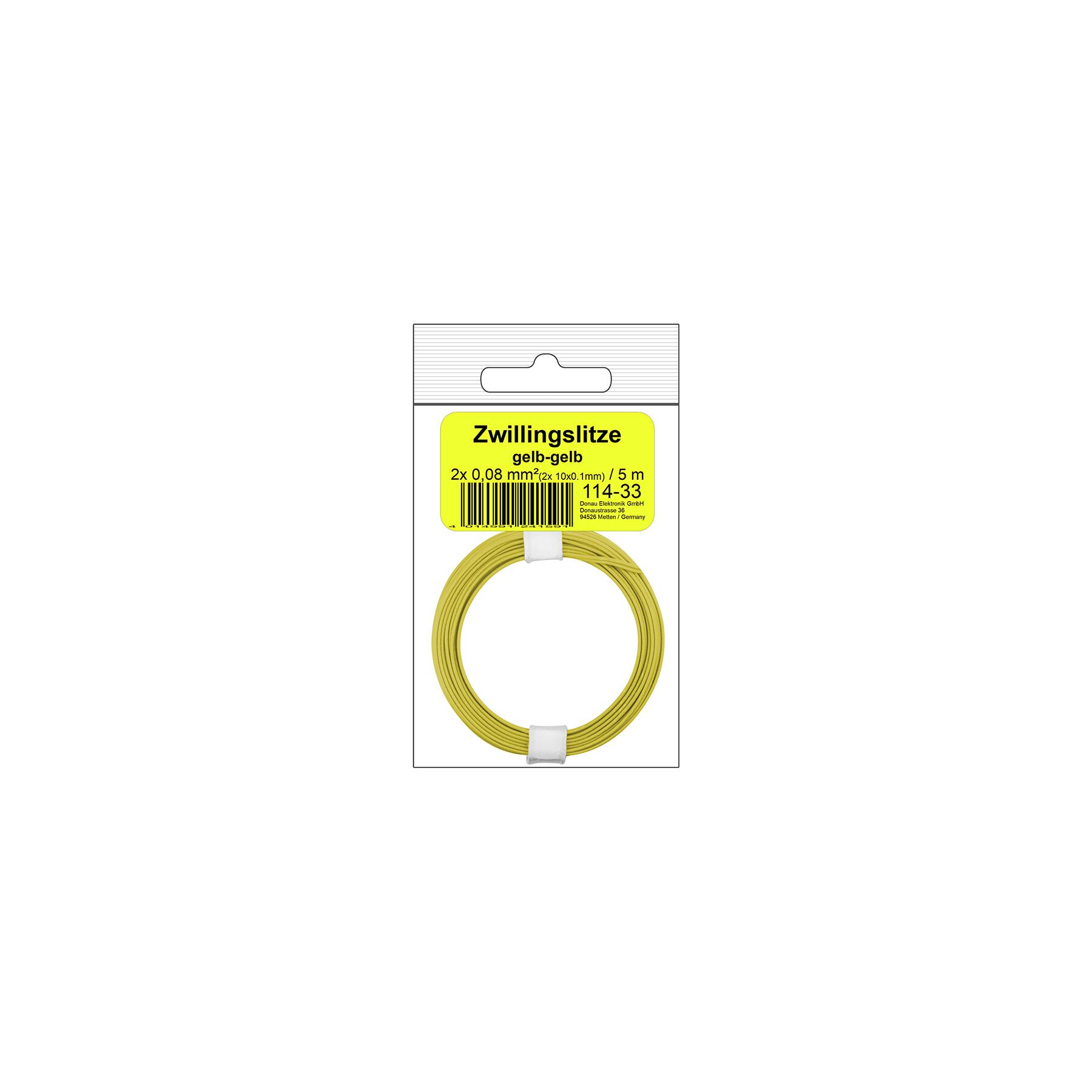 114-33SB - Zwillingslitze 0,08 mm² / 5 m gelb-gelb in SB