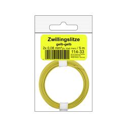 114-33SB - Zwillingslitze 0,08 mm² / 5 m gelb-gelb...